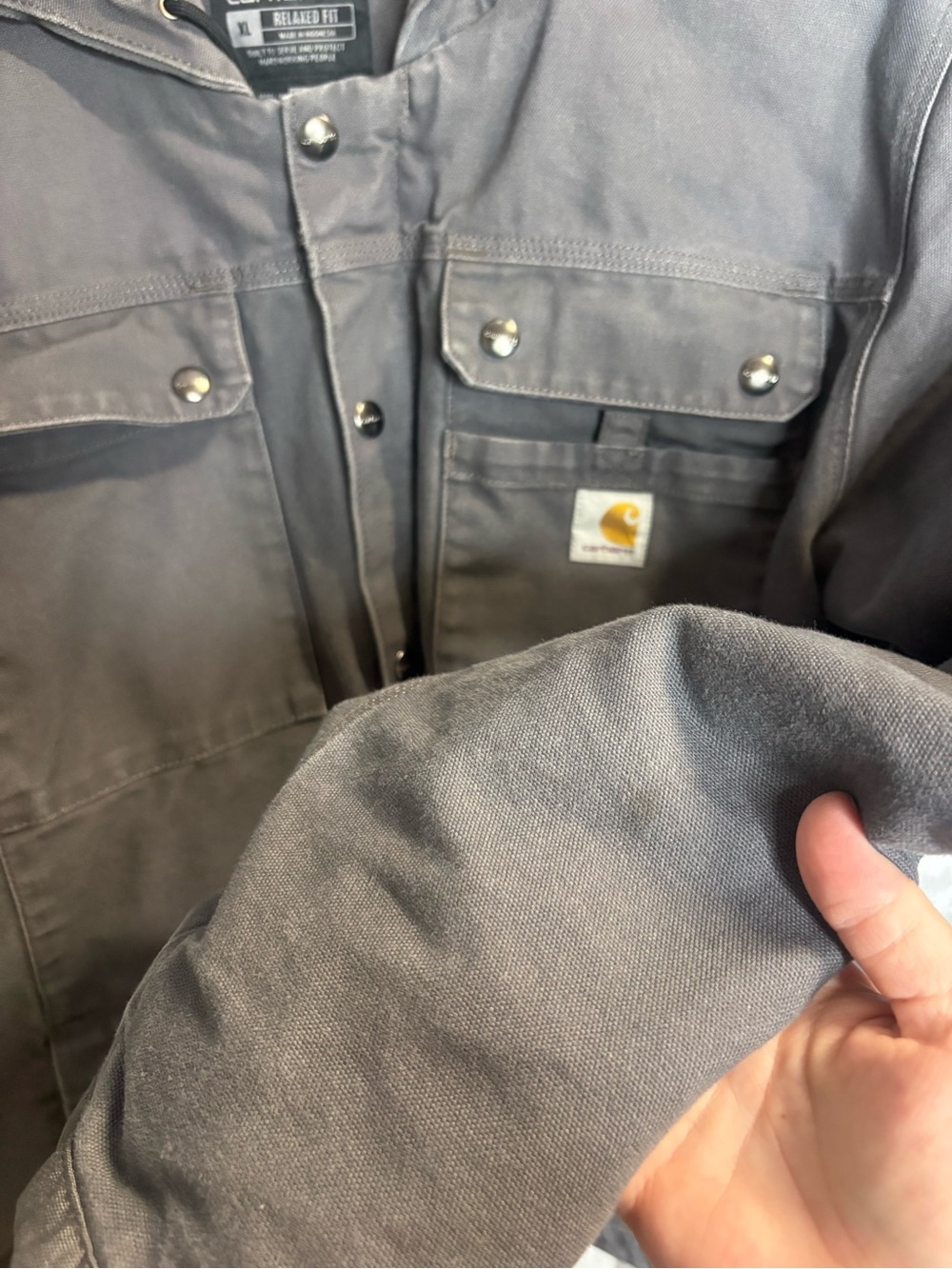 Carhartt coat Washed Duck Bartlett Jacket Sherpa lined men’s size xl gray - Picture 7 of 7